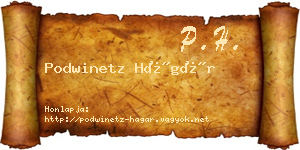 Podwinetz Hágár névjegykártya